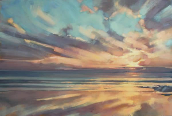 Pembrokeshire beach sunset painting