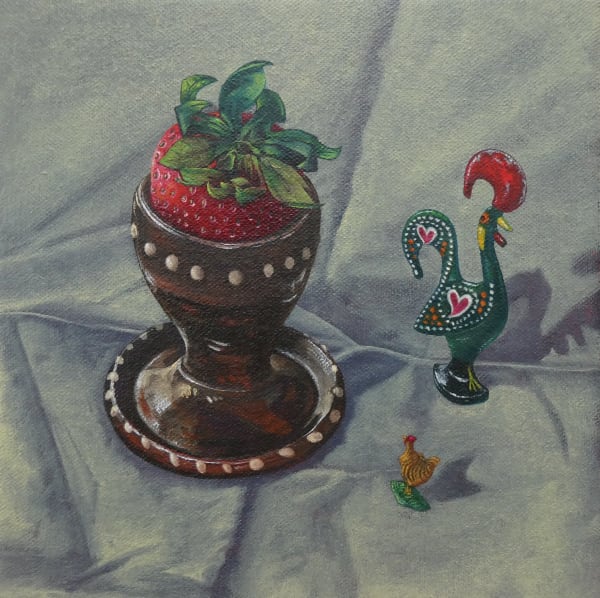 Surreal breakfast painting