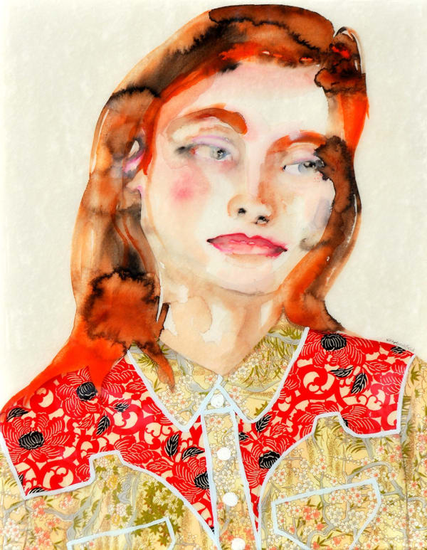 Lisa Krannichfeld, Shirt (Red and Tan), 2016