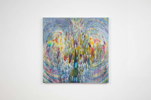 Yassi Mazandi Warp, 2023 Mixed media on canvas 40 x 40 in. 101.60 x 101.60 cm