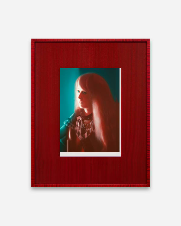 Andrew Sendor Solvej channeling Saturnina in Lágrimas de Paradoja on October 29, 2024 Oil on matte white Plexiglas, Spell wood, in Tiger Maple Artist’s Frame 20 3/4 x 16 1/2 inches (Framed) 52.5 x 42 cm (Framed) AS.24.02