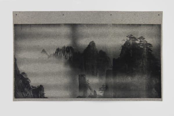 fig 14.2 mountain (territory), 2017 Unique screenprint on wool felt with grommets 35¼ x 59 in.