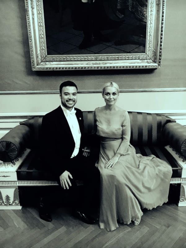 Quinten and Mamakan Oustrup Laureijs at Amalienborg Castle, Copenhagen