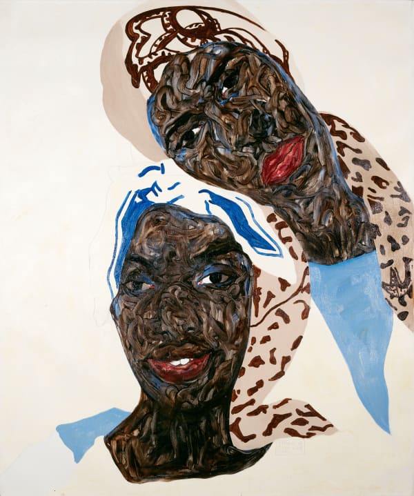 Amoako Boafo, Touching Heads, 2020. Courtesy of Mariane Ibrahim.