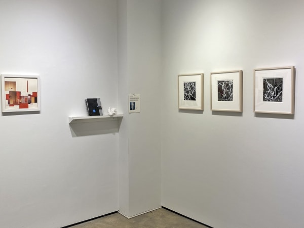 installation shot of "Parallel Pursuits" group exhibition