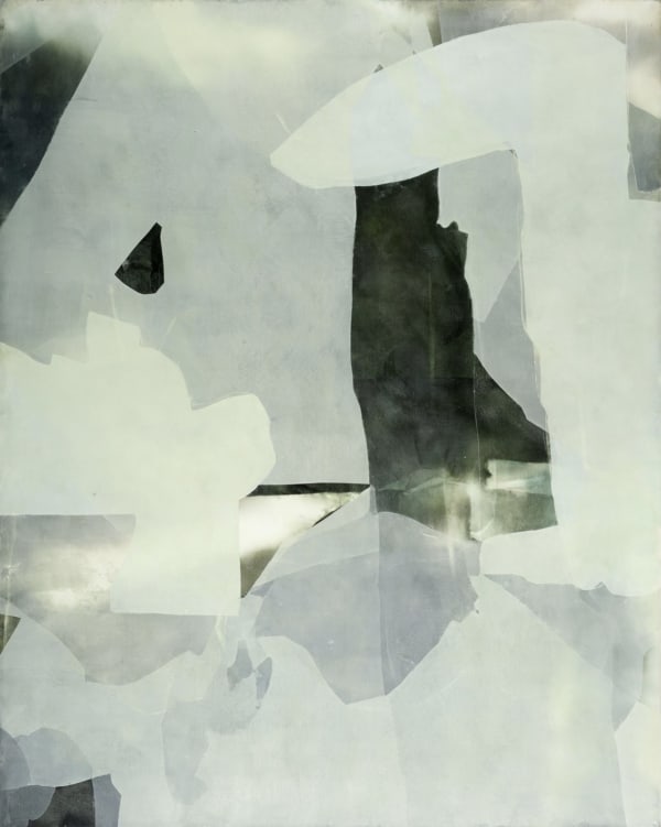Eric blum abstract painting in pale green