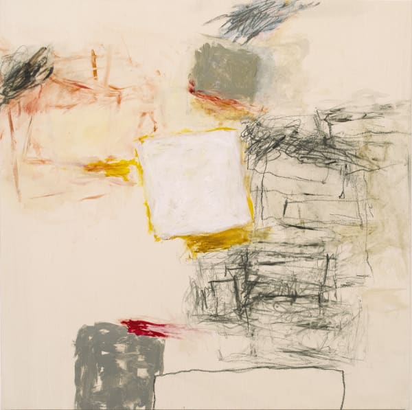 12 by 12 acrylic and pencil on panel by Rocio Rodriguez 