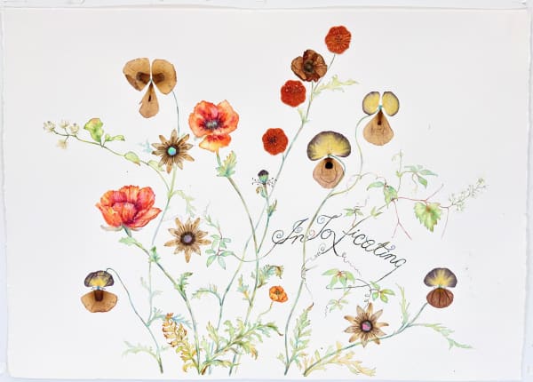 painting of flowers with a white background