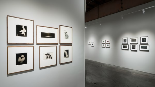 At left: Works by Masao Yamamoto