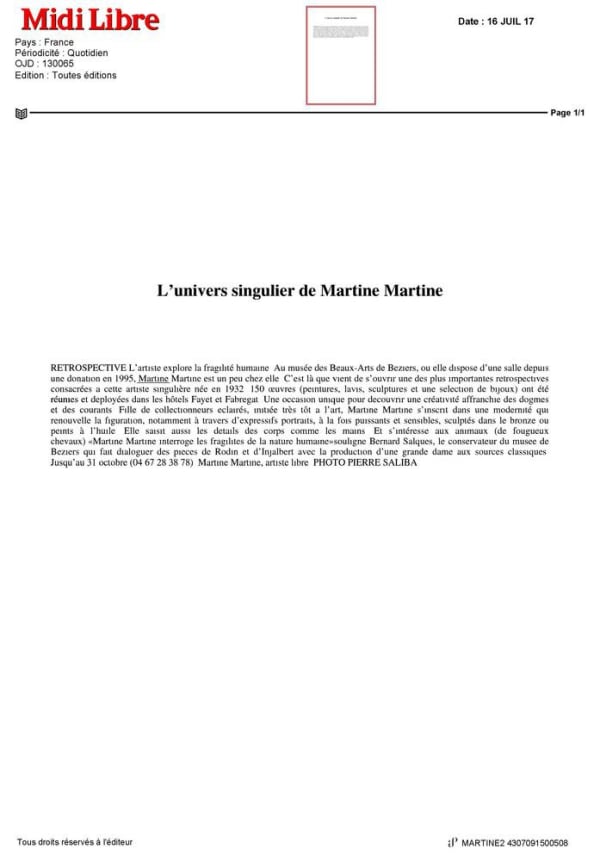 L'univers singulier de Martine Martine