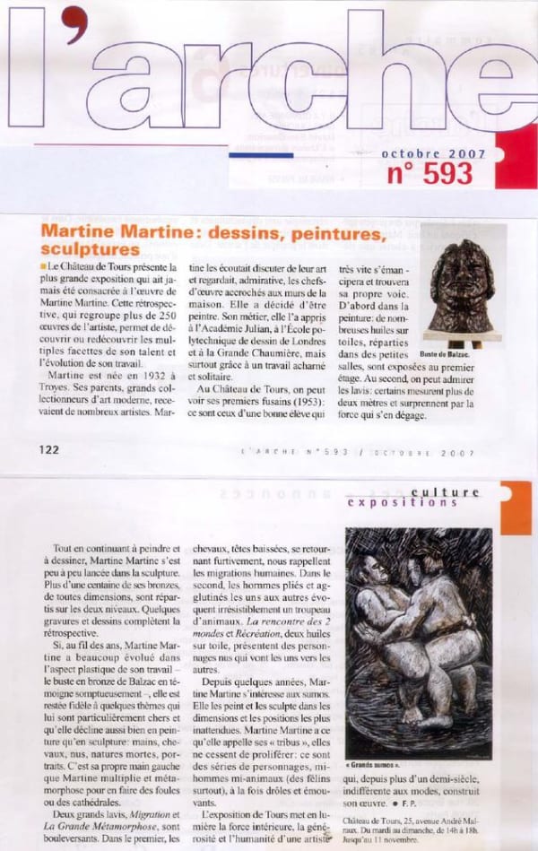 Martine Martine : dessins, peintures, sculptures
