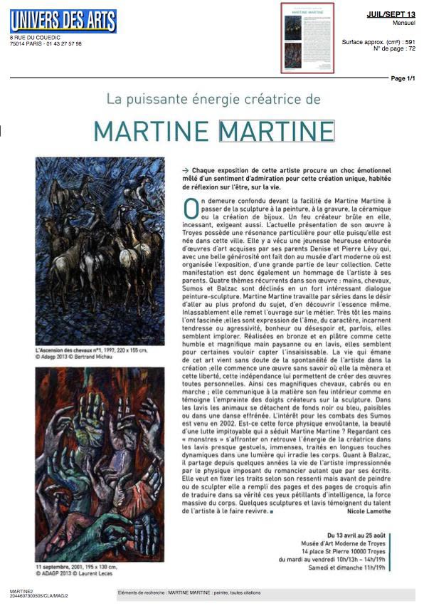 La puissante énergie créatrice de Martine Martine