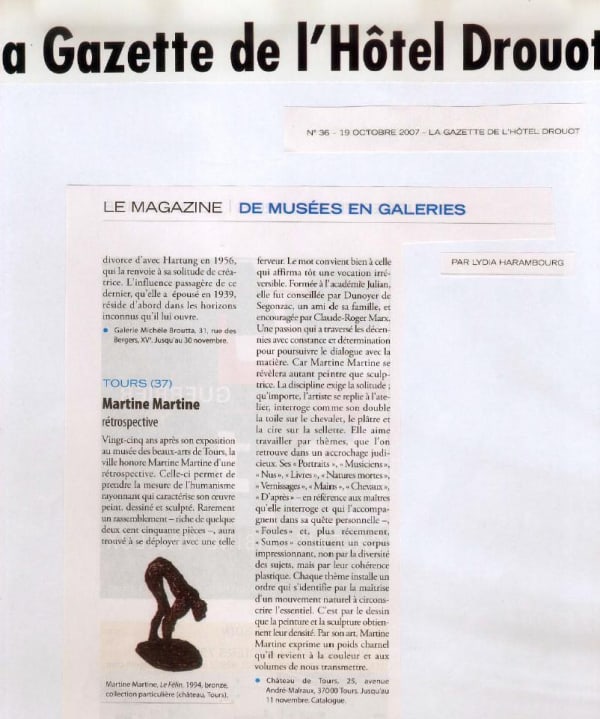 De musées en galeries - Tours, Martine Martine rétrospective