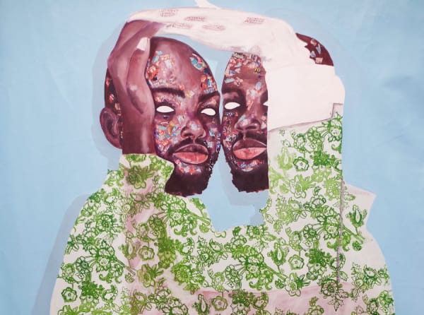 Emmanuel Taku, My Brother's Keeper (2020). Mixed media. Courtesy the artist and Noldor Artist Residency.
