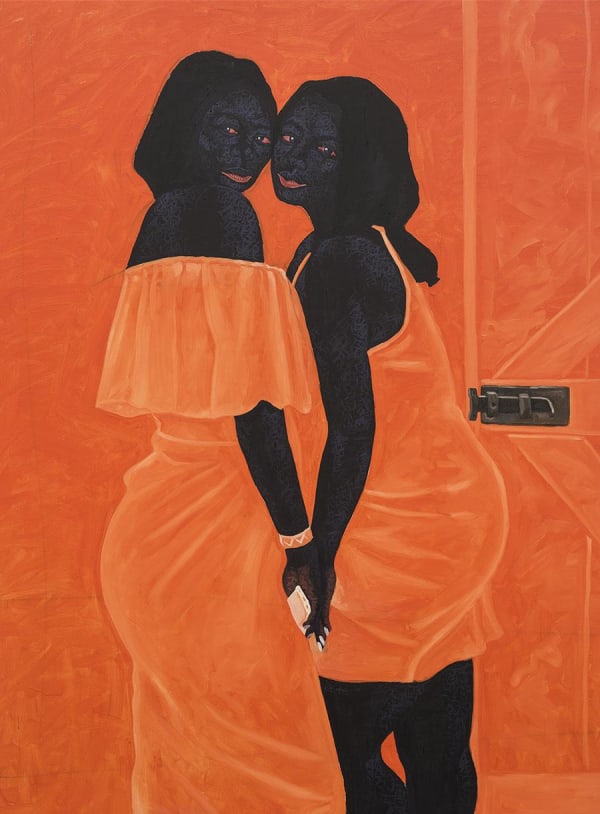 Kwesi Botchway, Solid Bond, 2020, acrylic on canvas. Courtesy: the artist and Gallery 1957, London/Accra