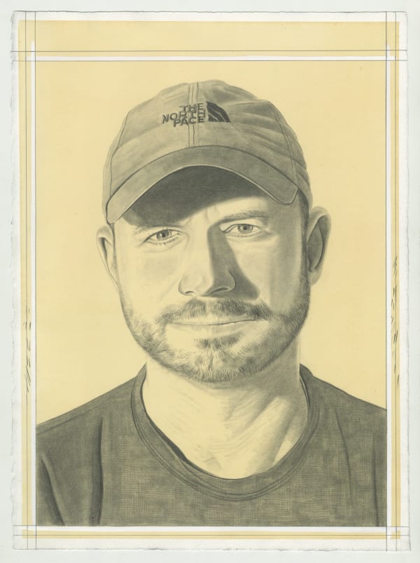 Portrait of Justin Brice Guariglia. Pencil on Paper by Phong Bui.