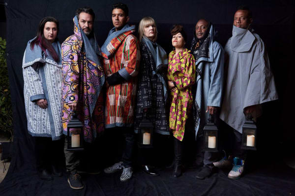 Members of the Wide Awakes collective (left to right: Helen Banach, Wyatt Gallery, Rob Sinclair, Claudia Bestor, Alixa Garcia, Hank Willis Thomas and Coby Kennedy). Photography: Jeff Vespa