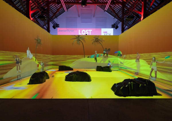 Photo: EBB & Neïl Beloufa, Pandemic Pandemonium, Ausstellungsansicht, Secession 2022, Oliver Ottenschläger