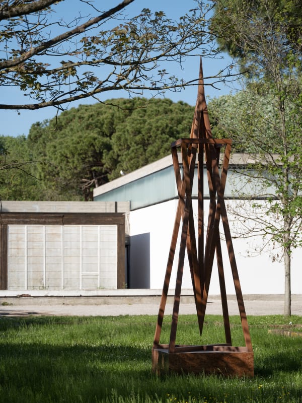 Installation view La Biennale di Venezia 2024, Rindon Johnson, Coeval Proposition #1: Tear down so as to make flat with the Ground or The *Trans America Building DISMANTLE EVERYTHING 2021-ongoing | Photo: Ugo Carmeni