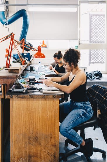 Worimi jewellers Krystal Hurst and Angie Davis in Craft ACT, Kemarre Arts & ANU School of Art & Design Jewellery & Object Studio
