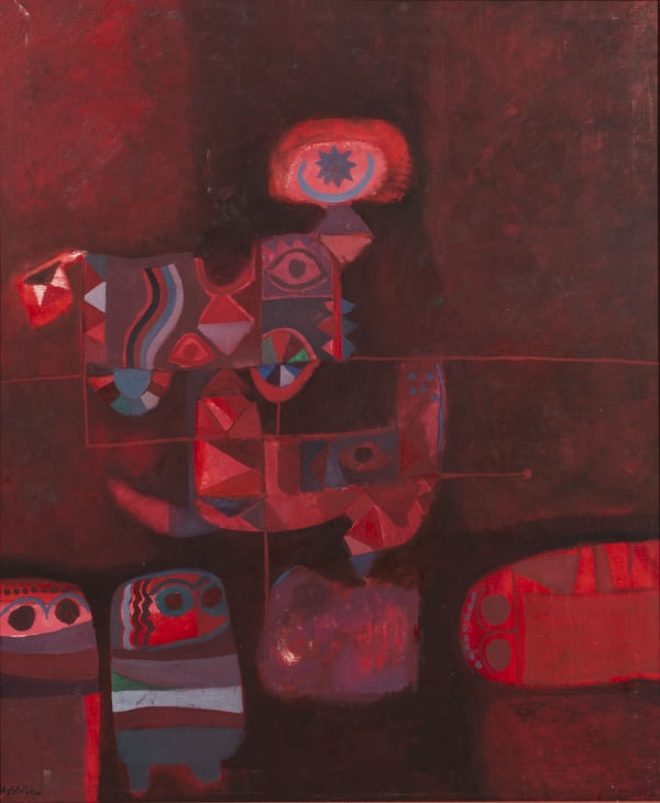 Dia Al Azzawi Figures In Red 1968 96 5X80Cm Az Pa 1968 005