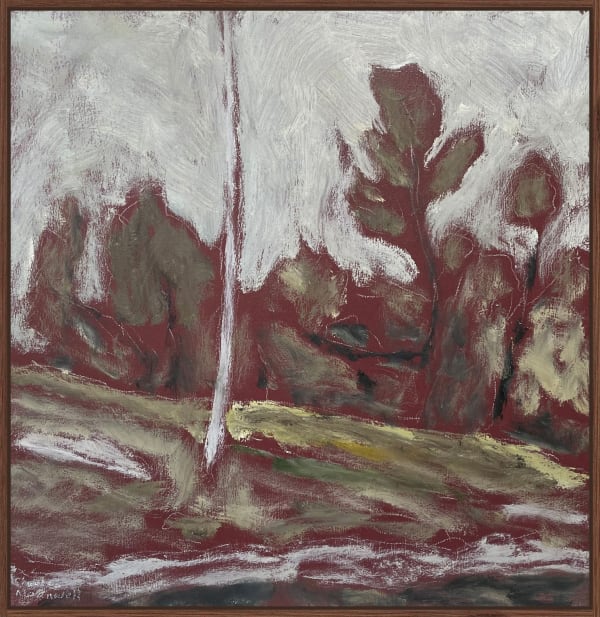 Charles Meanwell Curved Pole, 2024 oil on panel 18 x 18 in.