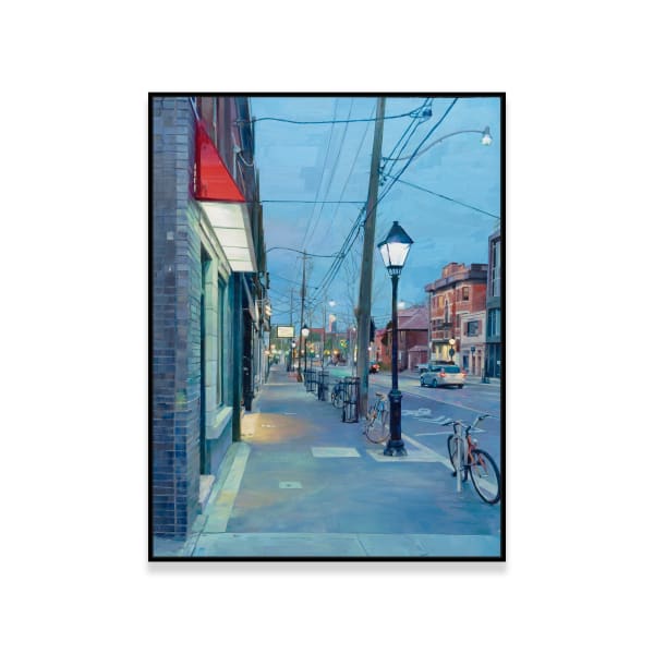 Matthew Schofield The One with the Street Lamp, 2025 oil on mylar on panel 17 3/4 x 13 1/2 in.