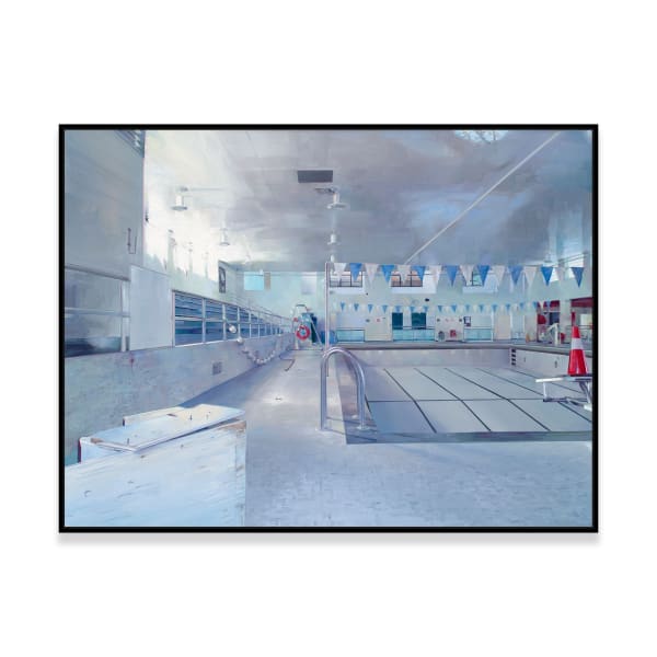 Matthew Schofield Community Pool, 2025 oil on mylar on panel 20 3/4 x 27 1/2 in.