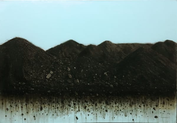 N°1, 2019 Charcoal, Enamel and Oil on canvas 27 3/5 × 39 2/5 in 70 × 100 cm