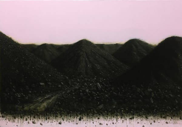 N°2, 2019 Charcoal, Enamel and Oil on canvas 27 3/5 × 39 2/5 in 70 × 100 cm