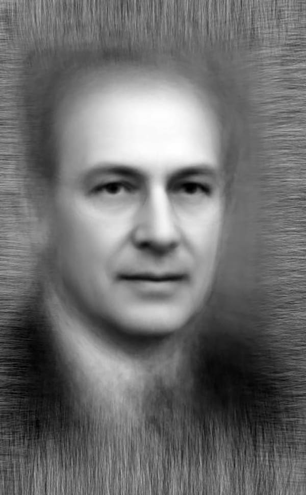 Curiosity - All winners of the Nobel Prize, 2014 Chromogenic Colour Print, Electroluminescent Paper, Half-silvered Acrylic 23 3/5 × 16 1/2 in 60 × 42 cm