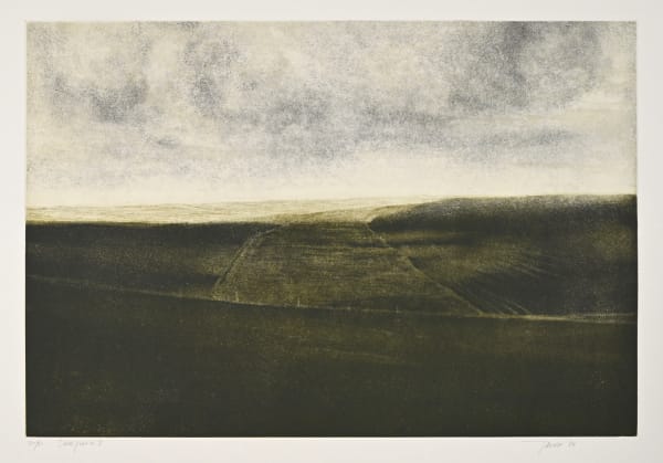TAKAO TANABE Dark Prairie II, 1984 original signed etching 15 3/4 x 23 3/4 in. ed. 30