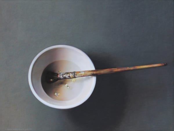 still life: the gilder's bowl and brush by andrew hemingway