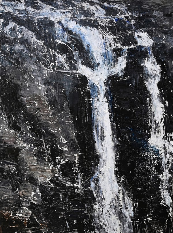 KAREN THOMSON Chaudière Falls, 2019 oil and beeswax on panel 40 x 29 3/4 in.