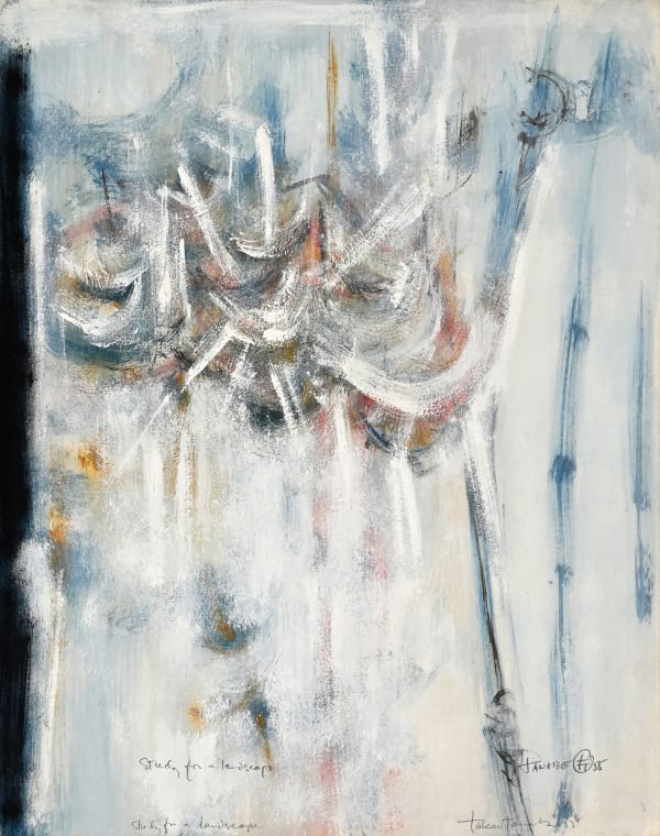 TAKAO TANABE Study for a Landscape, 1955 casein on paper 13 3/4 x 10 7/8 in.