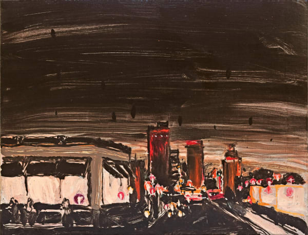 DAVID MILNE Stars over Bay Street, Dark Version, Oct. 1941 oil on canvas 18 3/4 x 24 1/2 in.