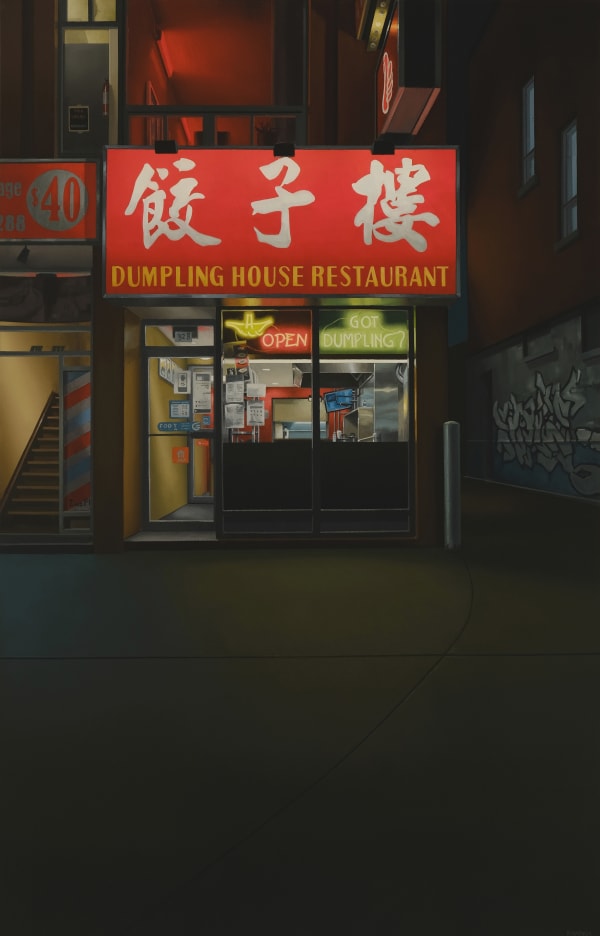 PETER HARRIS Dumpling House 9 pm, 2022 oil on canvas 34 x 22 in.