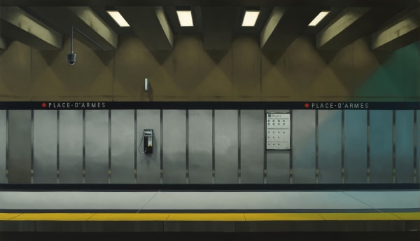 PETER HARRIS Place d'Armes Station, 2020 oil on canvas 24 x 42 in.