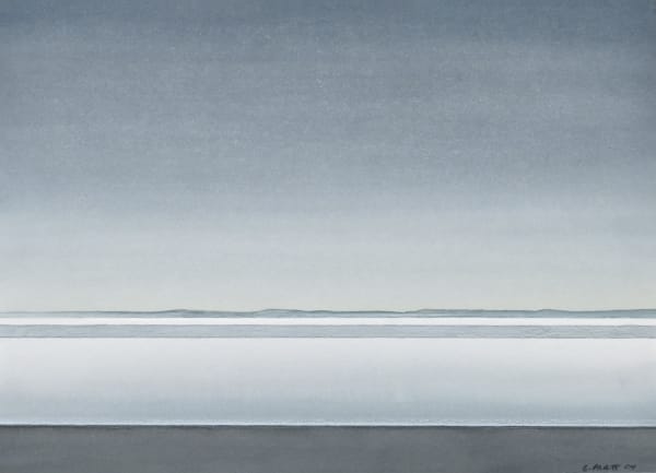 CHRISTOPHER PRATT Strait of Belle Isle, From Shoal Cove, 2004 watercolour and pencil on paper 9 1/2 x 13 1/4 in.