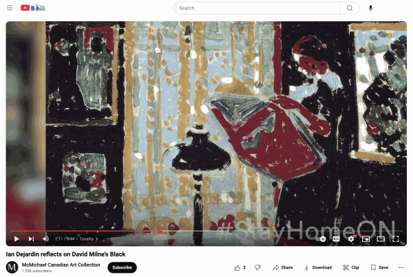 Ian Dejardin Reflects on David Milne's Black Please cut & paste: https://www.youtube.com/watch?v=jHl7z9y_koE