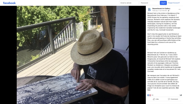 Richard York is the Artist-in-Residence at the Beaverbrook Art Gallery from February 11 to March 7, 2025