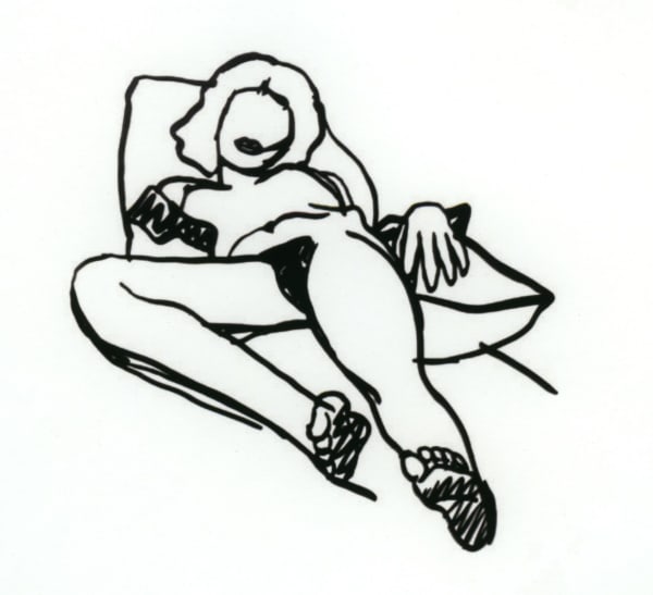 Tom Wesselmann Monica Lying Back On Pillow Black 1986 90 Smalto Su Acciaio Ritagliato Cm 99 X 91 5 Copia