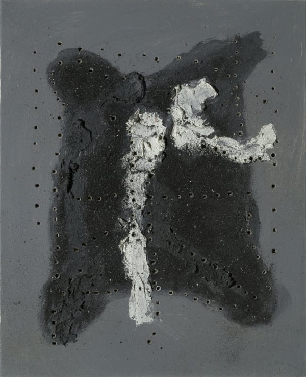 Fontana, Concetto spaziale, 1957, Mixed media on canvas, 73 x 60 cm.