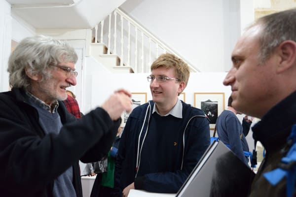Michal Cala (left) at the Finissage of the SILESIA 1975-1985 exhibition at MMX Gallery, 28 October 2017