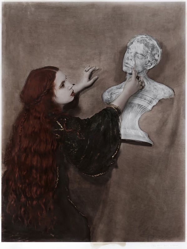 Katie Eleanor, 'Self Portrait and a Sialia Sculpture', featuring Nicholas Hayward, 2019.