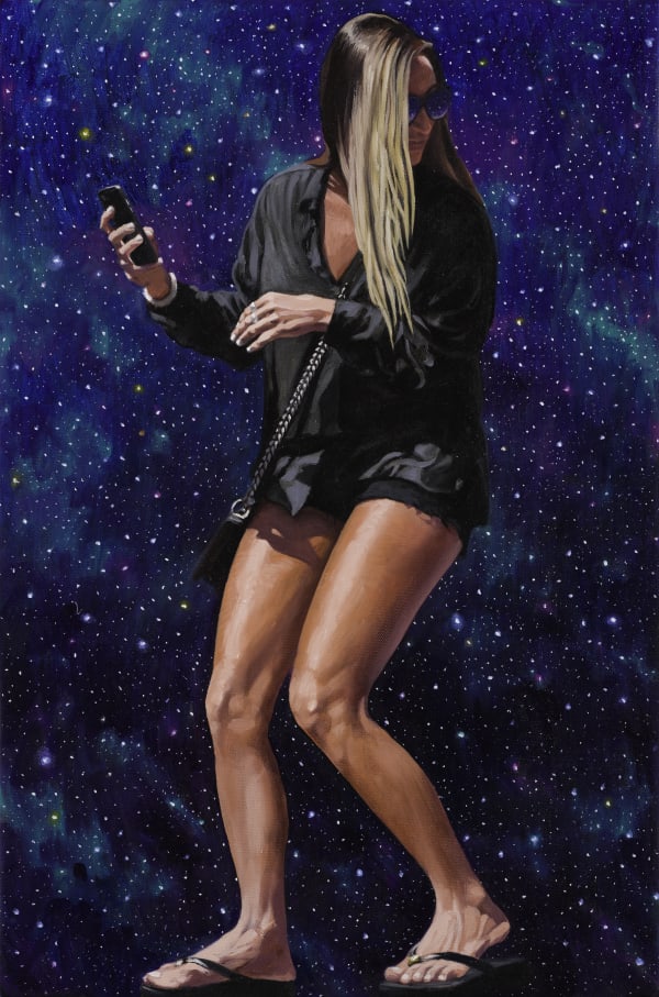 Roman Tolici Selfie 2017 Oil On Linen 62 X 41 Cm