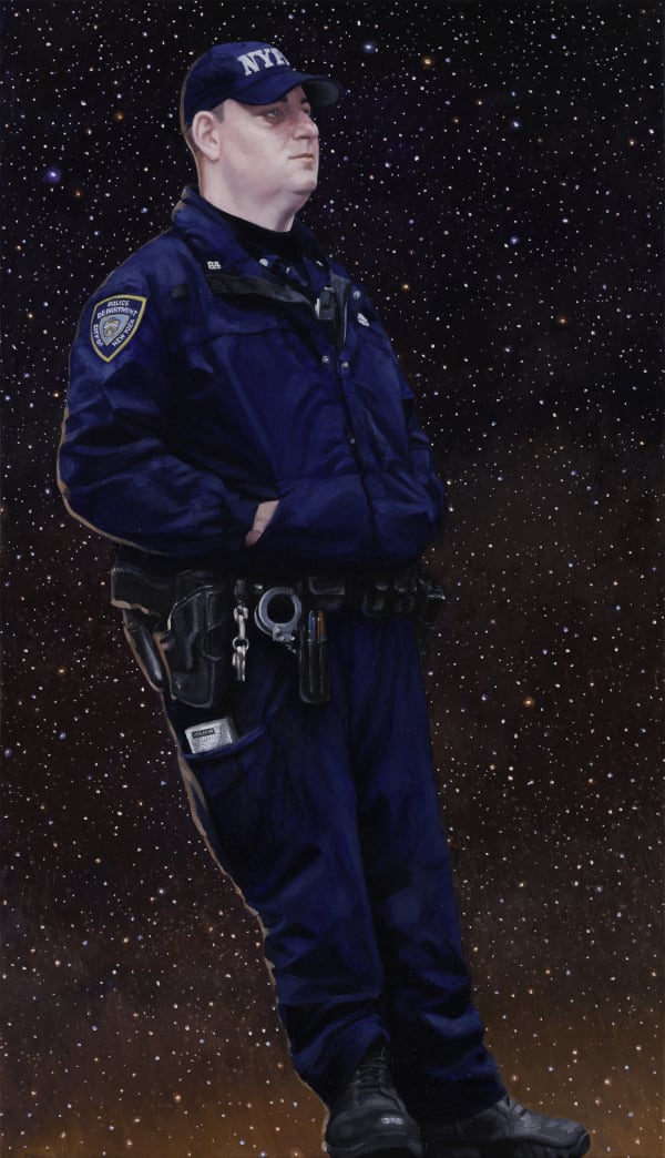 Roman Tolici The Matter Over Nypd Officer 2017 Oil On Canvas 87 X 50 Cm