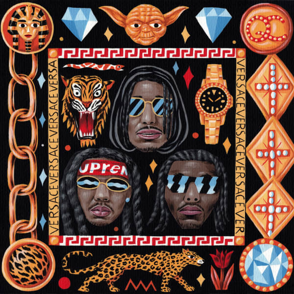 Migos, 2019, acrylic on paper, 30 x 30 cm, SOLD