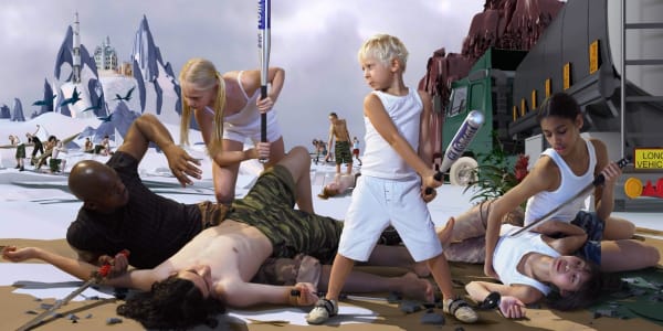 The Track, 2006, digital collage, edition pigment print on canvas, 100 x 200 cm; c-print on paper, 60 x 120 cm