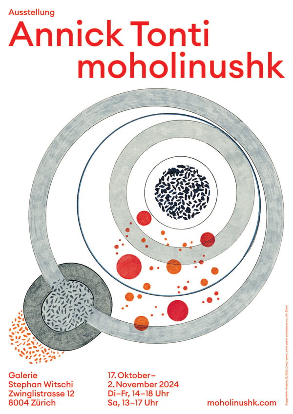 Invitation for Annick Tonti moholinushk exhibition at Galerie Stephan Witschi, Zurich